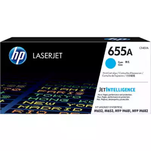 Picture of HP CF451A 655A TONER CARTRIDGE CYAN