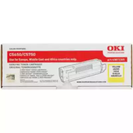 Picture of OKI 43872309 C5650/C5750 TONER CARTRIDGE YELLOW