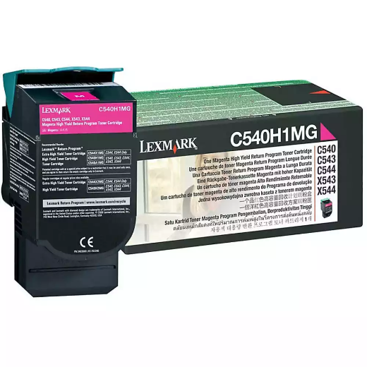 Picture of LEXMARK C540H1MG TONER CARTRIDGE HIGH YIELD MAGENTA