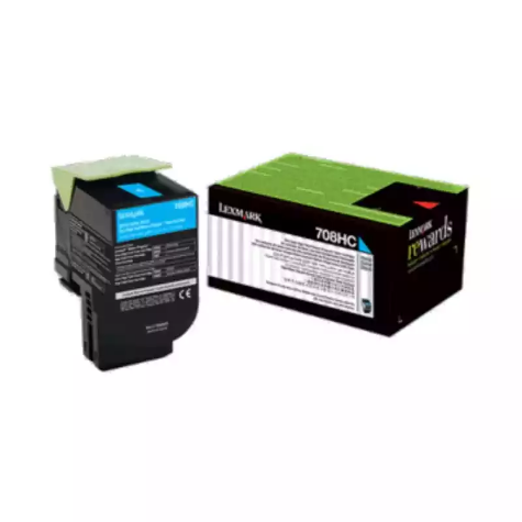 Picture of LEXMARK 70C8HC0 708HC TONER CARTRIDGE HIGH YIELD CYAN