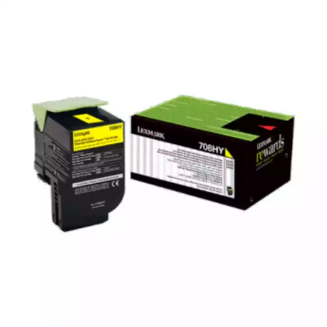 Picture of LEXMARK 70C8HY0 708HY TONER CARTRIDGE HIGH YIELD YELLOW