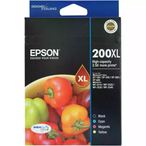 Picture of EPSON 200XL INK CARTRIDGE HIGH YIELD VALUE PACK BLACK/CYAN/MAGENTA/YELLOW