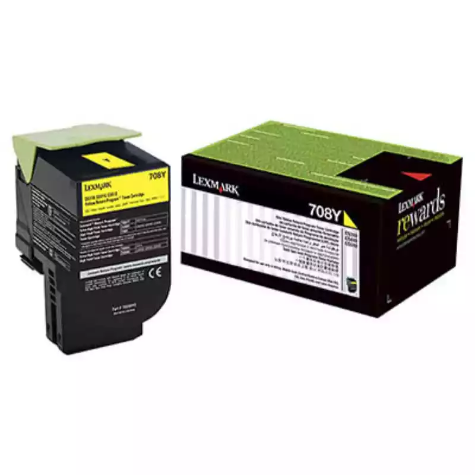 Picture of LEXMARK 70C80Y0 708Y TONER CARTRIDGE YELLOW