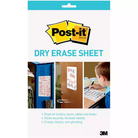 Picture of POST-IT SUPER STICKY INSTANT DRY ERASE SHEETS 177 X 287MM PACK 3