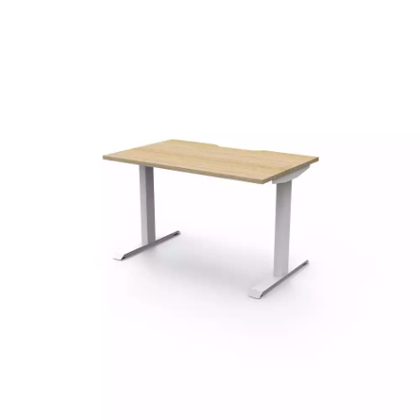 Picture of RAPIDLINE BOOST STATIC SINGLE SIDED WORKSTATION 1200MM NATURAL OAK TOP / WHITE FRAME