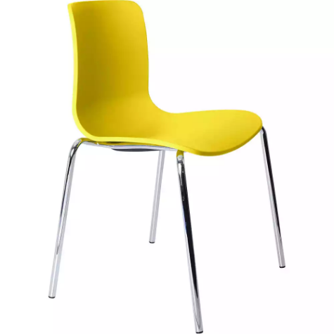 Picture of DAL ACTI CHAIR 4-LEG CHROME FRAME YELLOW POLYPROP SHELL 350MM