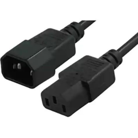 Picture of COMSOL POWER EXTENSION CABLE IEC-C13 FEMALE TO IEC-C14 MALE 1M BLACK