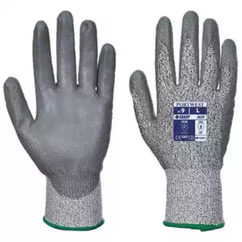 Picture of PORTWEST A620 CUT 3 PU PALM GLOVE GREY L