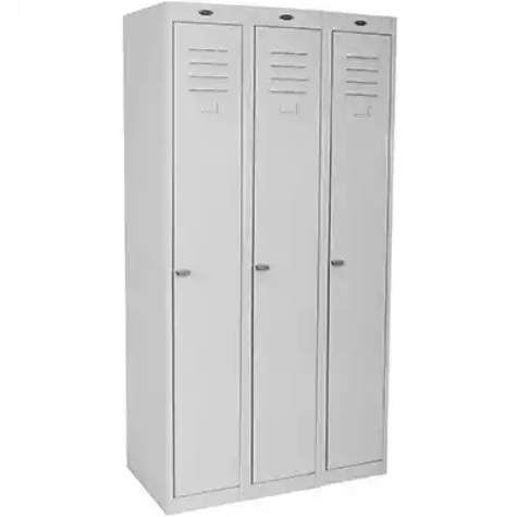 Picture of STEELCO PERSONNEL LOCKER 1 DOOR BANK OF 3 LATCHLOCK 305MM SILVER GREY