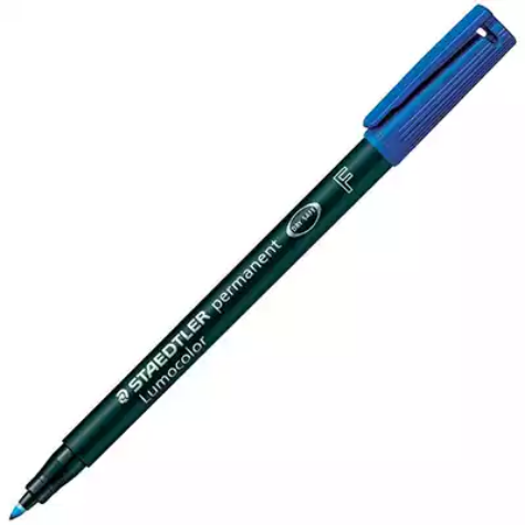 Picture of STAEDTLER 318 LUMOCOLOR PERMANENT MARKER BULLET 0.6MM BLUE