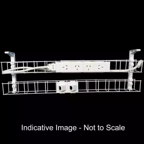 Picture of RAPIDLINE DUAL TIER CABLE BASKET 1250MM / GPO X 4 / DATA TILES X 2 / LEAD LENGTH 2M