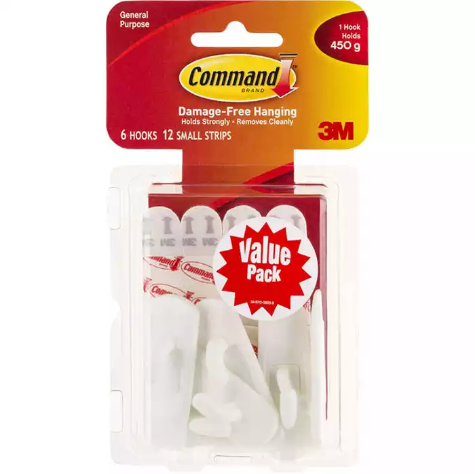 Picture of COMMAND ADHESIVE HOOKS AND CLIPS SMALL VALUE PACK