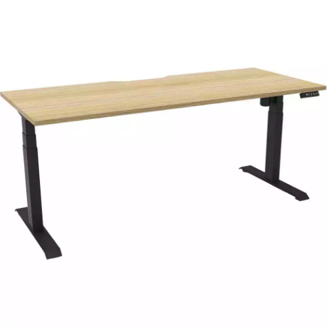 Picture of RAPIDLINE BOOST LIGHT SINGLE SIDED WORKSTATION 1800MM NATURAL OAK TOP / BLACK FRAME