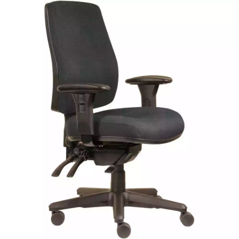 Picture of ERGOSELECT SPARK ERGONOMIC CHAIR HIGH BACK 3 LEVER SEAT SLIDE BLACK NYLON BASE ADJUSTABLE ARMS SLATE