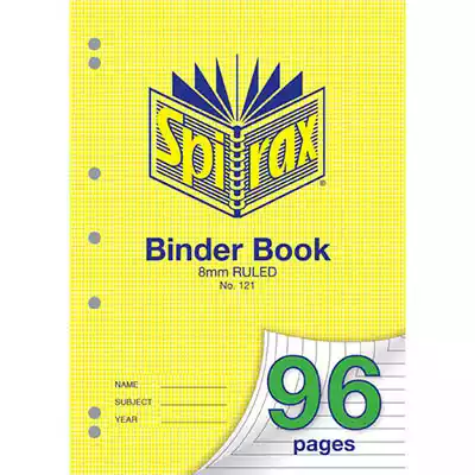 Picture of SPIRAX 121 BINDER BOOK 8MM RULED A4 96 PAGE