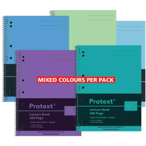 Picture of PROTEXT LECTURE BOOK 7 HOLES 55GSM 200 PAGE A4 ASSORTED