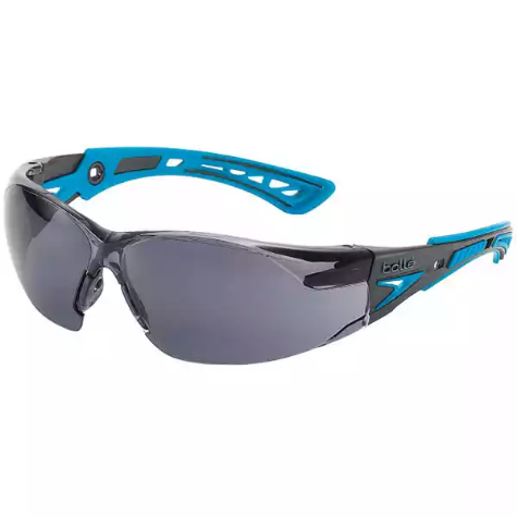 Picture of BOLLE SAFETY RUSH PLUS SMALL SAFETY GLASSES BLUE AND BLACK ARMS SMOKE LENS