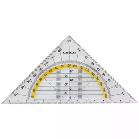 Picture of CELCO 2-IN-1 SET SQUARE AND PROTRACTOR 140MM CLEAR