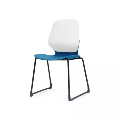 Picture of SYLEX KALEIDO CHAIR WHITE SLED FRAME BLUE SEAT