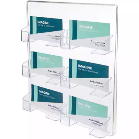 Picture of DEFLECTO BUSINESS CARD HOLDER LANDSCAPE 6-POCKET 3-TIER CLEAR