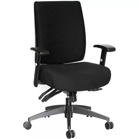 Picture of SYLEX PIAZZA CHAIR MEDIUM BACK ARMS ANTIMICROBIAL FABRIC BLACK