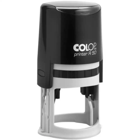 Picture of COLOP R50 CUSTOM MADE PRINTER SELF-INKING STAMP 50MM DIAMETER