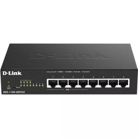 Picture of D-LINK DGS-1100-08PLV2 8-PORT GIGABIT SMART MANAGED POE SWITCH WITH 4 POE PORTS