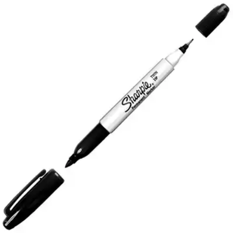 Picture of SHARPIE DUAL NIB PERMANENT MARKER BULLET 1.0/0.3MM BLACK