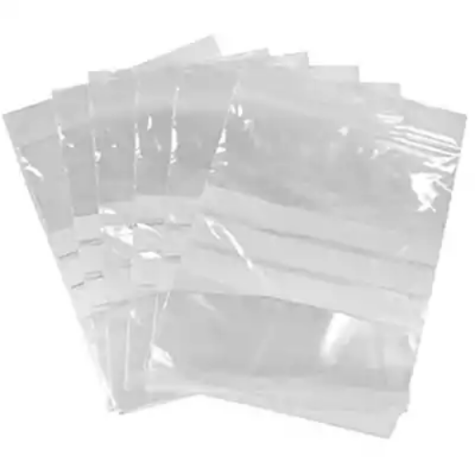 Picture of CUMBERLAND WRITEON PRESS SEAL BAG 45 MICRON 50 X 75MM CLEAR/WHITE PACK 100