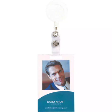 Picture of REXEL ID RETRACTABLE ID CARD HOLDER REEL WHITE