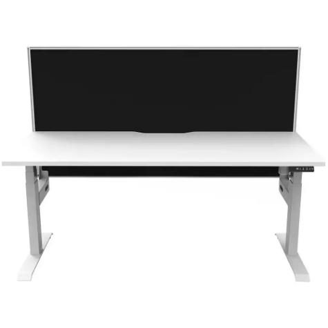 Picture of RAPIDLINE BOOST LIGHT SINGLE SIDED WORKSTATION WITH SCREEN 1500MM NATURAL WHITE TOP / WHITE FRAME / BLACK SCREEN