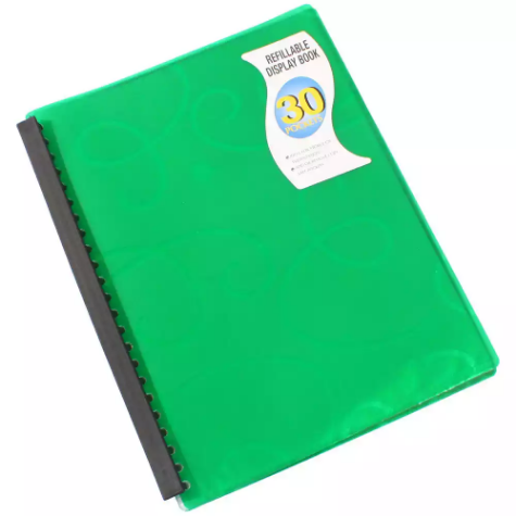 Picture of BEAUTONE JEWEL DISPLAY BOOKS REFILLABLE 30 POCKET A4 GREEN