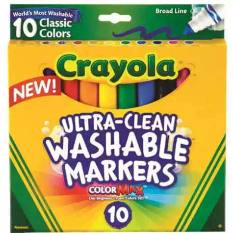 Picture of CRAYOLA ULTRA-CLEAN WASHABLE MARKERS BROAD CLASSIC COLORS PACK 10