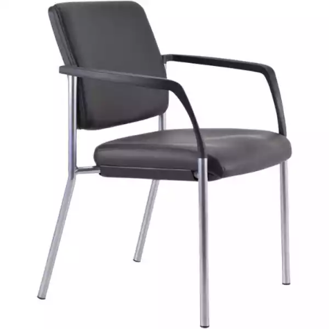 Picture of BURO LINDIS VISITOR CHAIR 4-LEG BASE UPHOLSTERED BACK ARMS JETT FABRIC BLACK