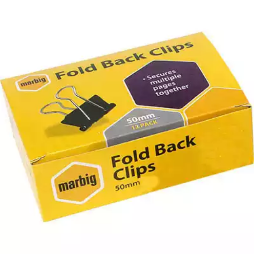 Picture of MARBIG FOLDBACK CLIP 50MM BOX 12