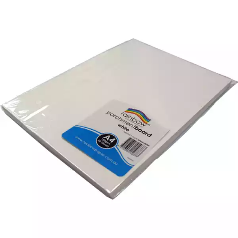 Picture of RAINBOW PARCHMENT BOARD A4 180GSM WHITE PACK 50