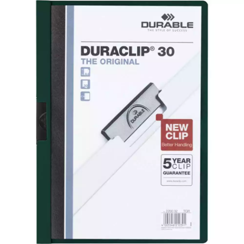 Picture of DURABLE DURACLIP DOCUMENT FILE PORTRAIT 30 SHEET CAPACITY A4 DARK GREEN