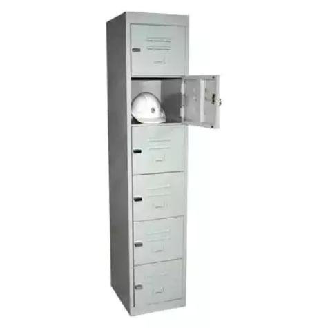 Picture of STEELCO PERSONNEL LOCKER 6 DOOR 305MM SILVER GREY