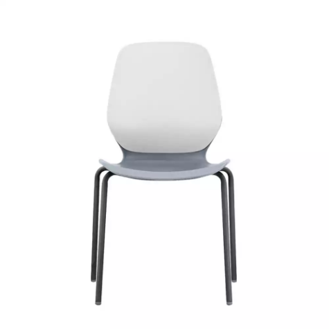 Picture of SYLEX KALEIDO CHAIR 4 LEG NO ARMS WHITE STEEL FRAME GREY SEAT