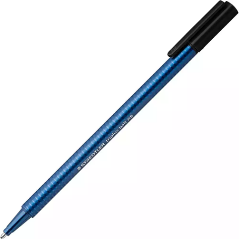 Picture of STAEDTLER 437 TRIPLUS BALLPOINT PEN EXTRA BROAD BLACK BOX 10