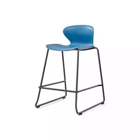 Picture of SYLEX KALEIDO 650H STOOL WITH BLACK SLED FRAME BLUE SEAT