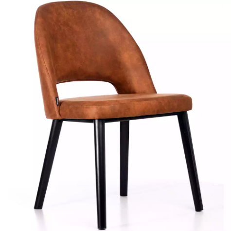 Picture of DURAFURN SEMIFREDDO CHAIR BLACK LEGS TAN FABRIC SEAT