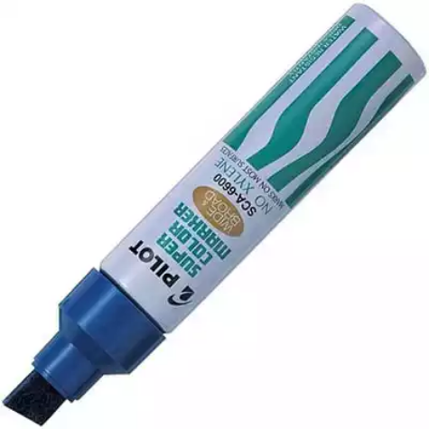 Picture of PILOT SCA-6600 SUPER COLOUR JUMBO PERMANENT MARKER CHISEL BROAD 10.0MM BLUE BOX 12