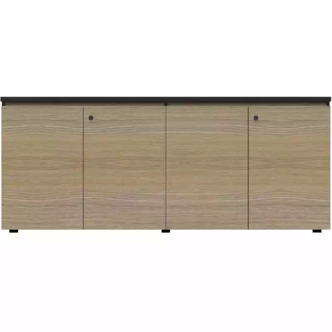 Picture of RAPID INFINITY DELUXE 4 SWING DOOR CUPBOARD 1800 X 450 X 730MM NATURAL OAK LAMINATE BLACK RIGID EDGING