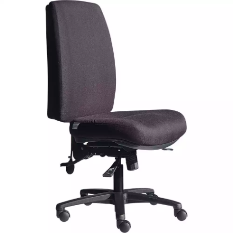 Picture of DAL ERGOSELECT STRIDE CHAIR EXTRA HIGH BACK BLACK NYLON BASE NO ARMS LARGE SEAT FABRIC BLACK