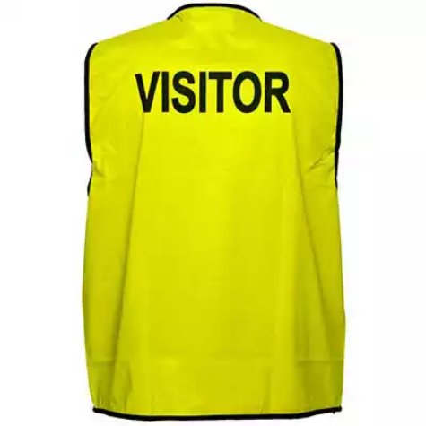 Picture of PRIME MOVER MV120 HI-VIS VEST PRINTED VISITOR DAY USE ONLY YELLOW MEDIUM