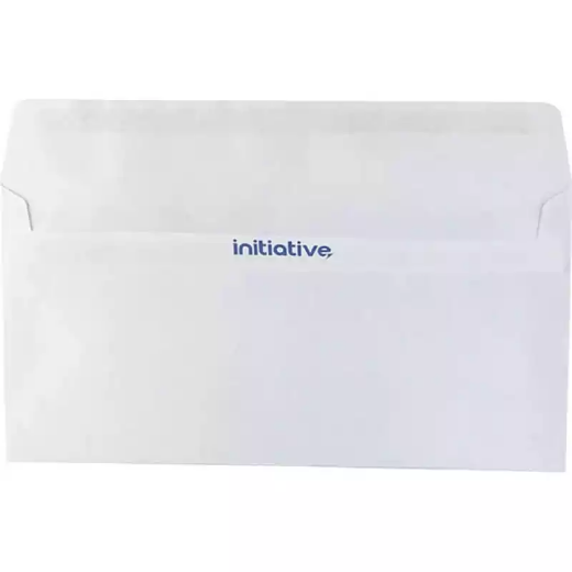 Picture of INITIATIVE DL ENVELOPES WALLET PLAINFACE SELF SEAL 80GSM 110 X 220MM WHITE BOX 500