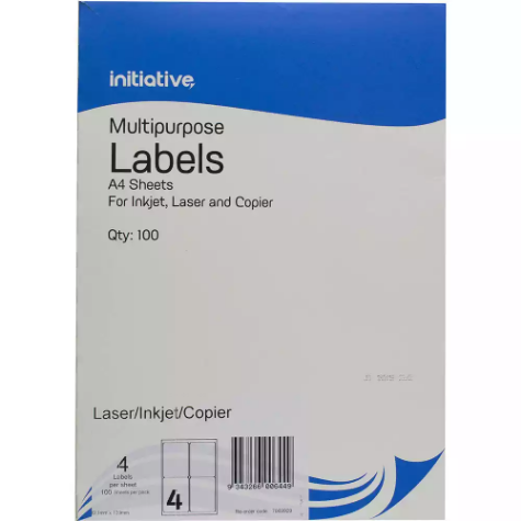 Picture of INITIATIVE MULTI-PURPOSE LABELS 4UP 99.1 X 139MM PACK 100