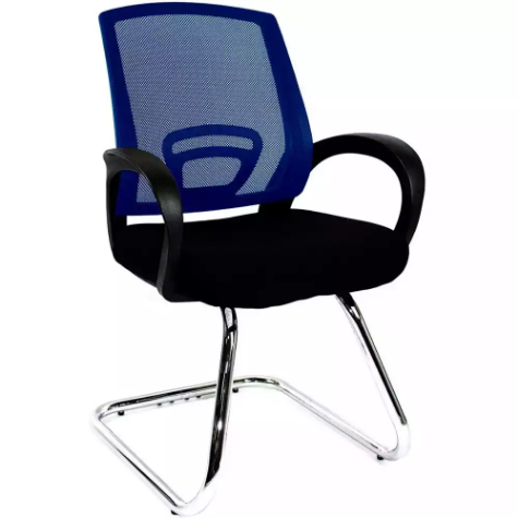 Picture of SYLEX TRICE VISITOR CHAIR CANTILEVER BASE MEDIUM BACK ARMS MESH BLUE WITH BLACK SEAT