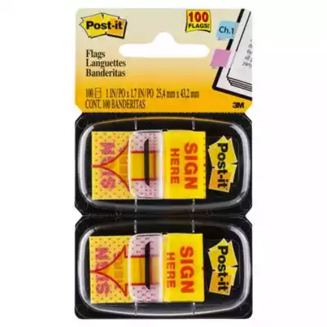 Picture of POST-IT 680-SH2 SIGN HERE FLAGS YELLOW TWIN PACK 100